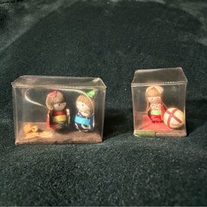 LAST CHANCE Set of 2 Japanese kokeshi doll items - jumping rope and playing ball